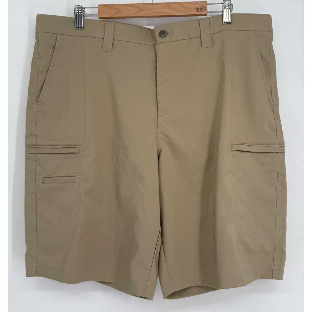 George Mens Beige Performance Cargo Shorts‎ Stretch Utility Sz 40